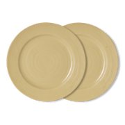 2 assiettes plates en grès jaune 26,5x2,5cm Farmhouse Ceramics - HKliving - The Cool Republic