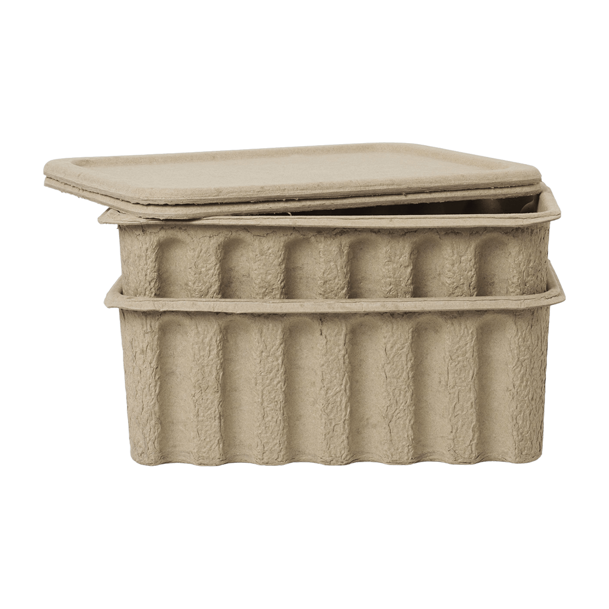 2 Boites de rangement M avec couvercle Paper Pulp - Ferm Living - The Cool Republic