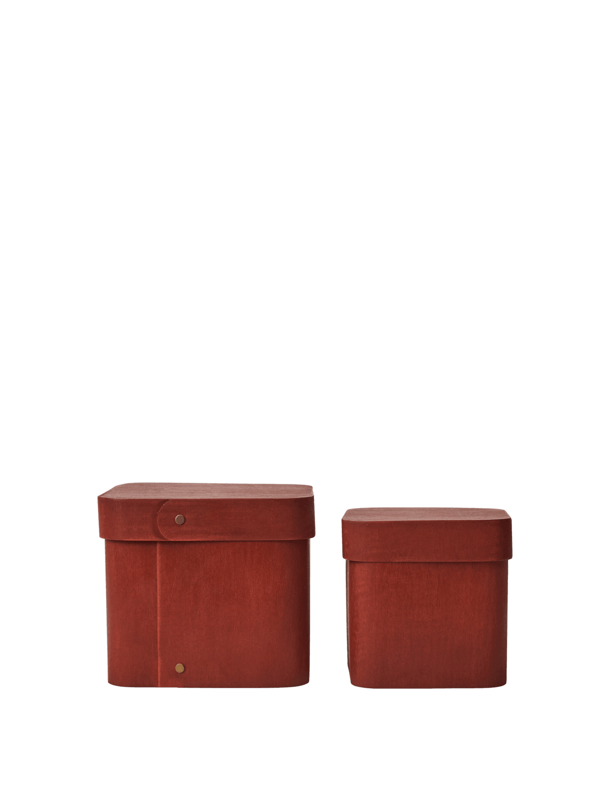 2 Boîtes en fines feuilles de contreplaqué rouge oxydé Vekla - Ferm Living - The Cool Republic