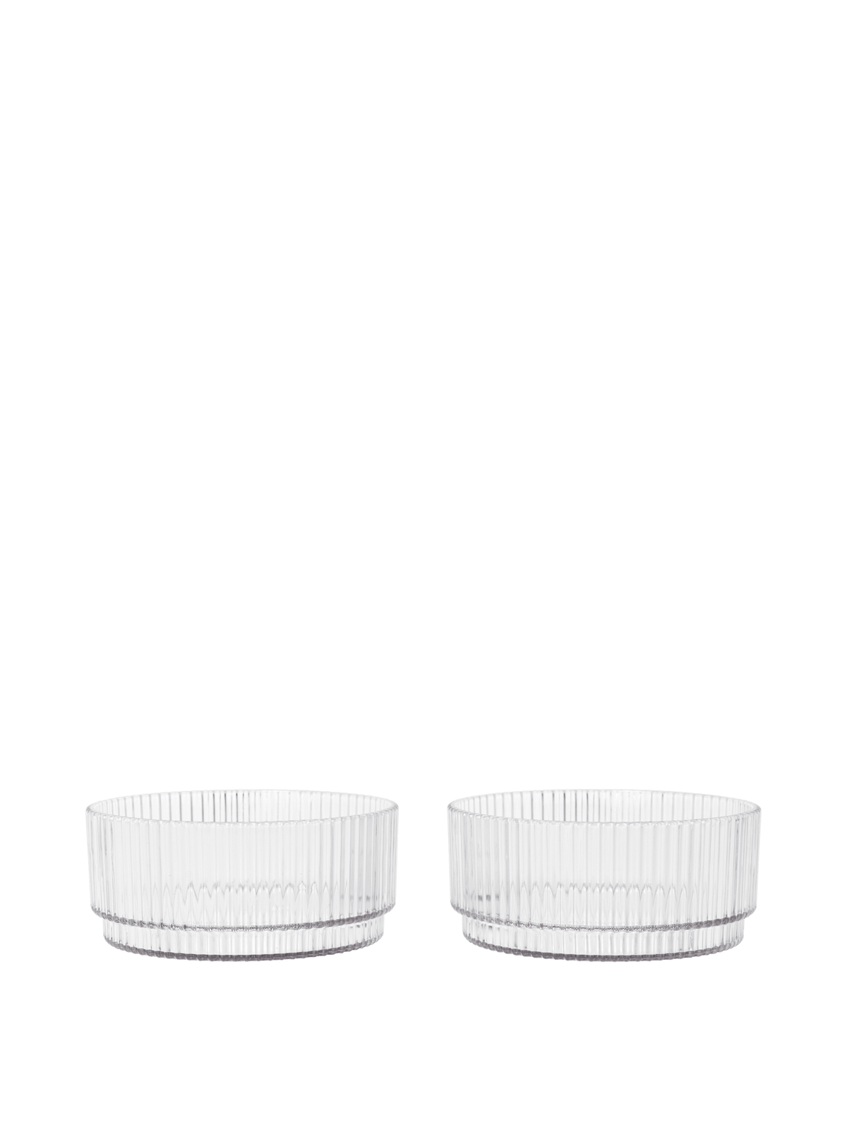 2 Bols en plastique transparent 10,5 x 4,5 cm Ripple - Ferm Living - The Cool Republic