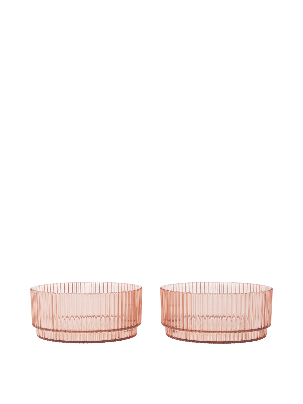 2 Bols en plastique transparent rose 10,5 x 4,5 cm Ripple - Ferm Living - The Cool Republic