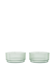 2 Bols en plastique transparent vert10,5 x 4,5 cm Ripple - Ferm Living - The Cool Republic