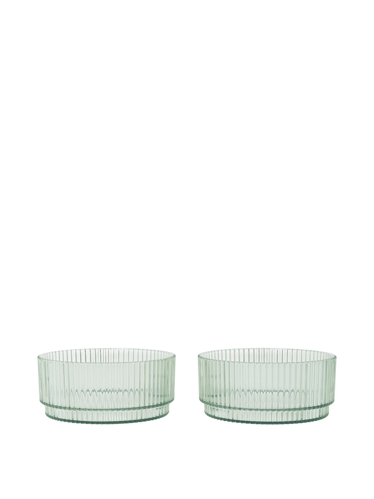 2 Bols en plastique transparent vert10,5 x 4,5 cm Ripple - Ferm Living - The Cool Republic