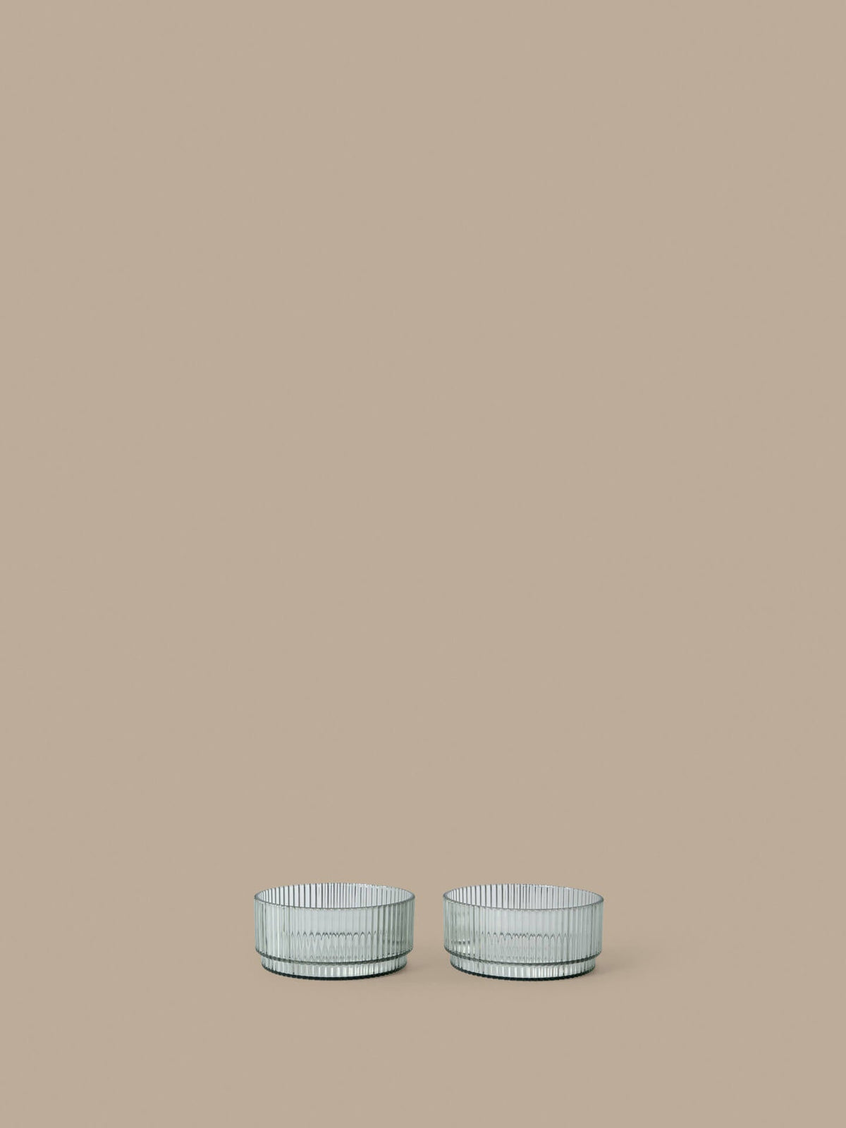 2 Bols en plastique transparent vert10,5 x 4,5 cm Ripple - Ferm Living - The Cool Republic