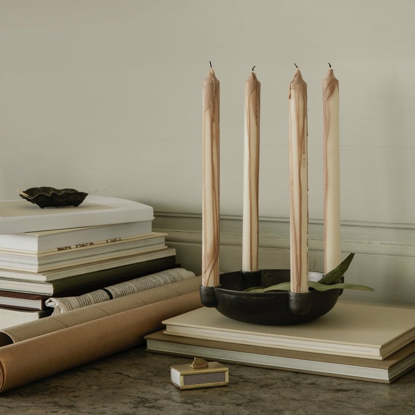 2 bougies effet fondu beige 2,2 x 30 cm - Ferm Living - The Cool Republic