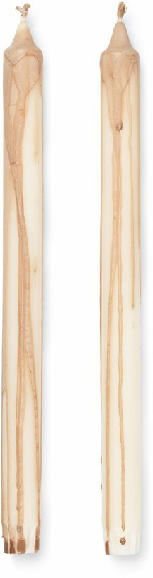 2 bougies effet fondu beige 2,2 x 30 cm - Ferm Living - The Cool Republic