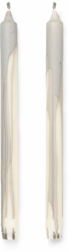 2 bougies effet fondu gris 2,2 x 30 cm - Ferm Living - The Cool Republic