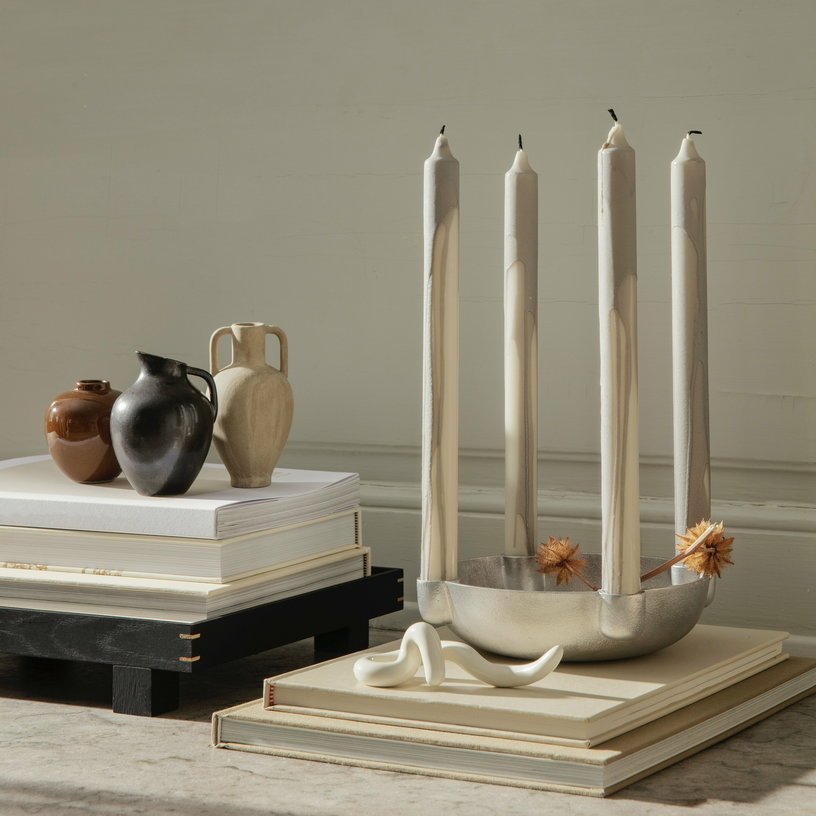 2 bougies effet fondu gris 2,2 x 30 cm - Ferm Living - The Cool Republic