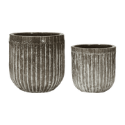 2 Brown Patterned Planters - House Doctor - The Cool Republic