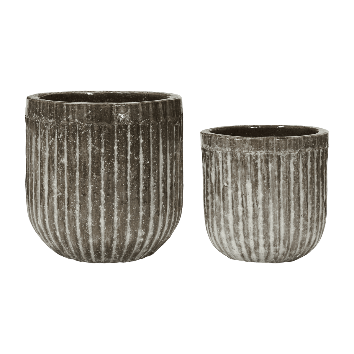 2 Brown Patterned Planters - House Doctor - The Cool Republic