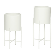2 caches pots sur pieds blanc - Hübsch - The Cool Republic