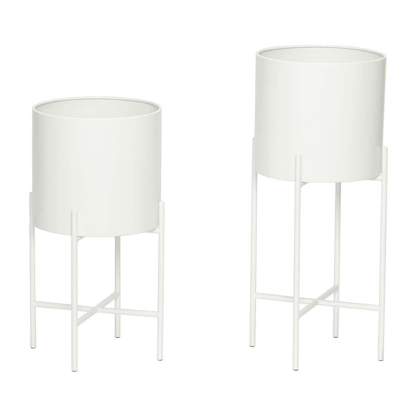 2 caches pots sur pieds blanc - Hübsch - The Cool Republic