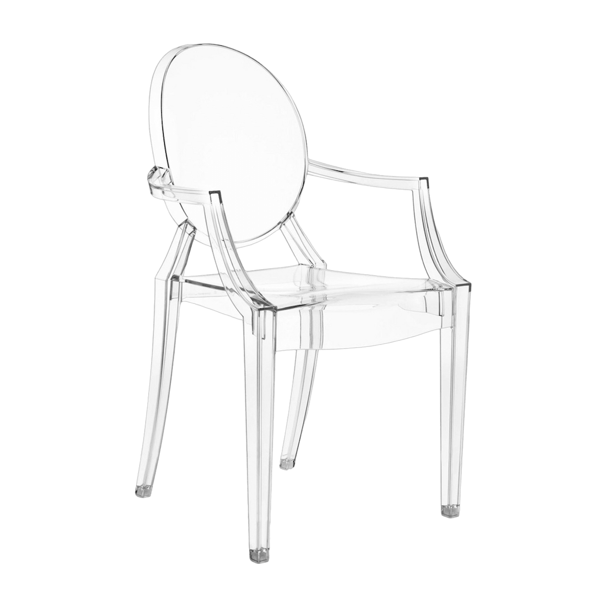 2 Chaises avec accoudoirs Cristal matériau responsable Louis Ghost - Kartell - The Cool Republic
