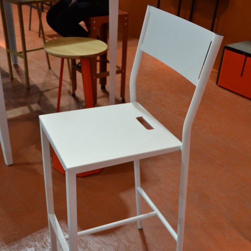 2 Chaises de bar en aluminium blanc Take - Matière Grise - The Cool Republic