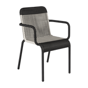 2 Chaises de jardin avec accoudoirs noire et blanche Tobago - KOK - The Cool Republic