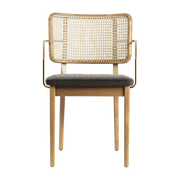2 Chaises grises avec accoudoirs en chêne naturel Cannage - RED Edition - The Cool Republic
