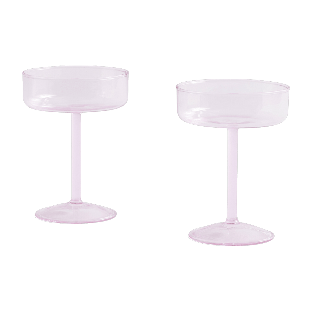 2 coupes en verre teintées rose Tint - HAY - The Cool Republic