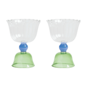 2 Coupes en verre vert Tulip - &Klevering - The Cool Republic