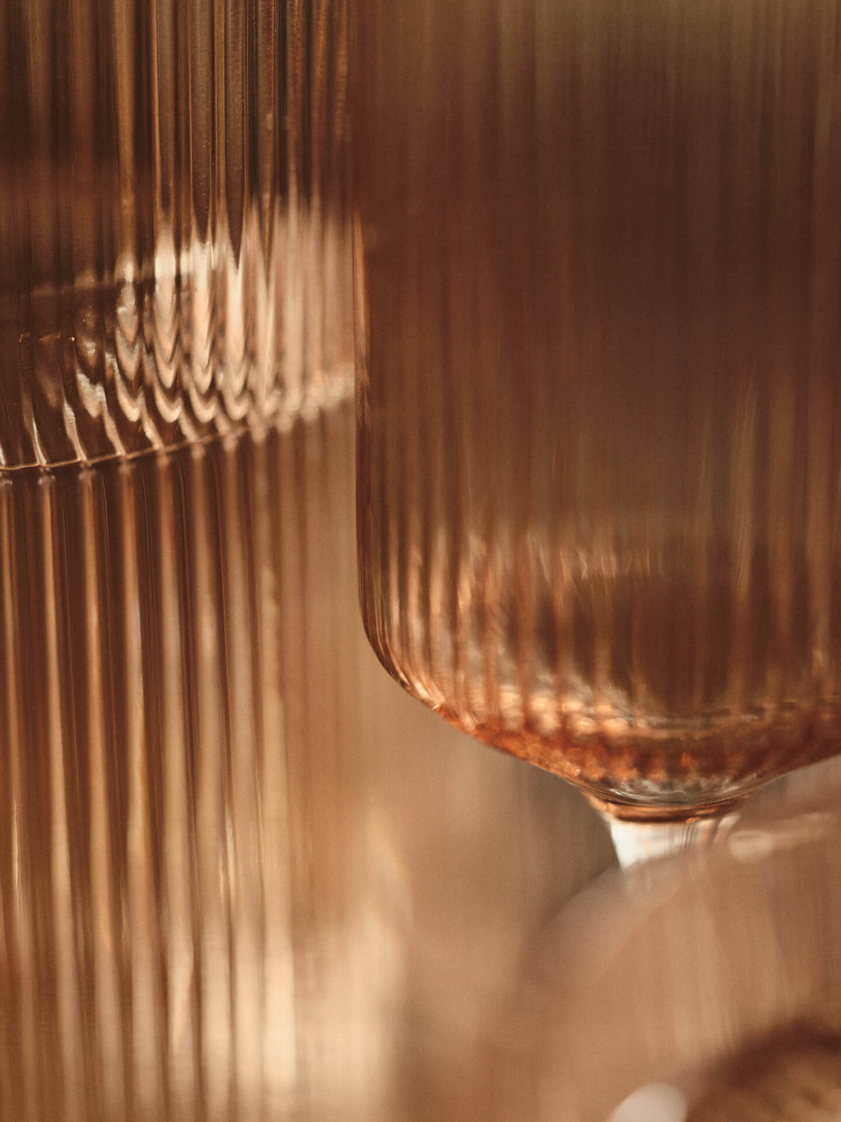 2 Ripple Pink Recycled Blown Glass Champagne Flutes - Ferm Living - The Cool Republic
