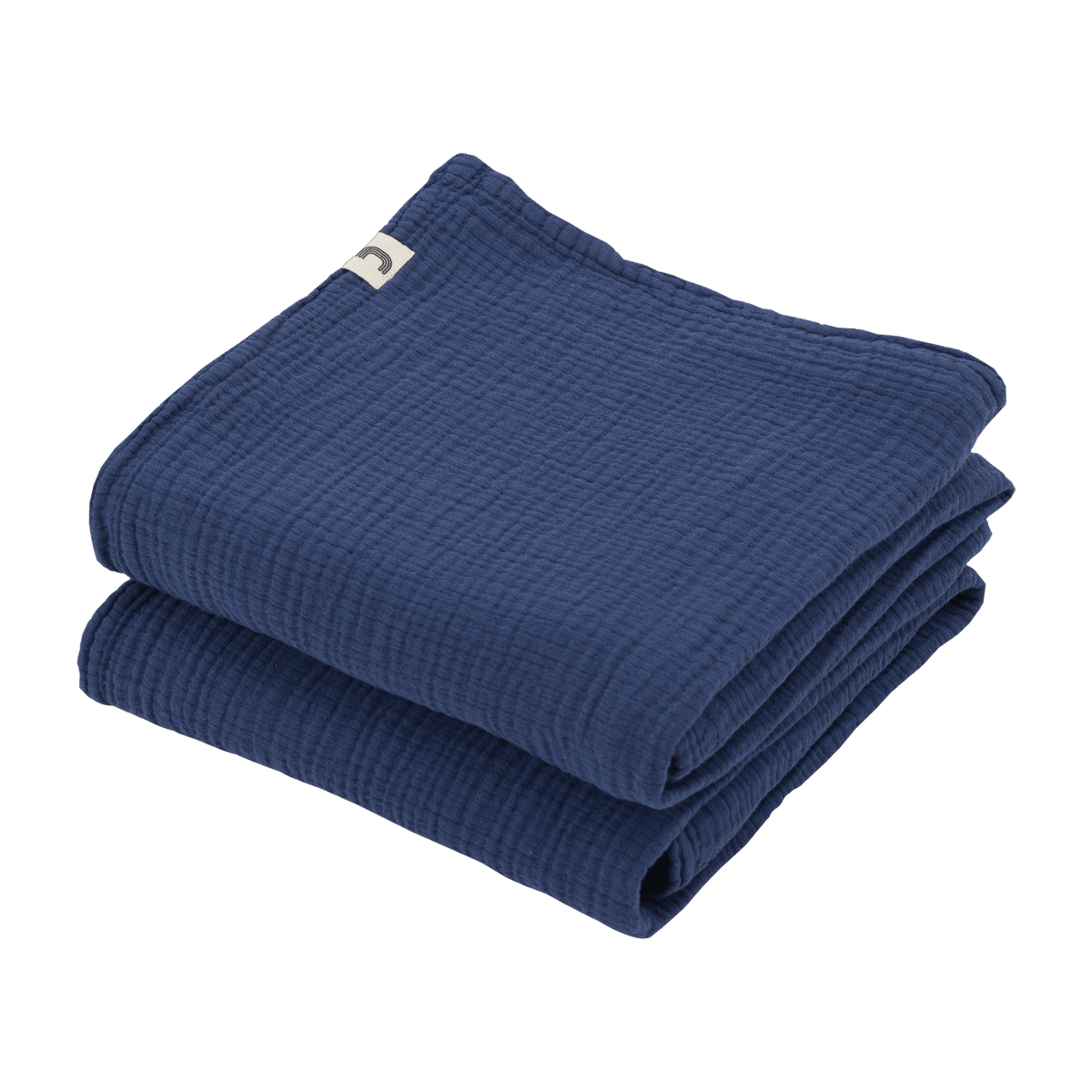 2 Langes en gaze de coton 60 x 60 cm bleu marine Les Petits - The Cool Republic - The Cool Republic