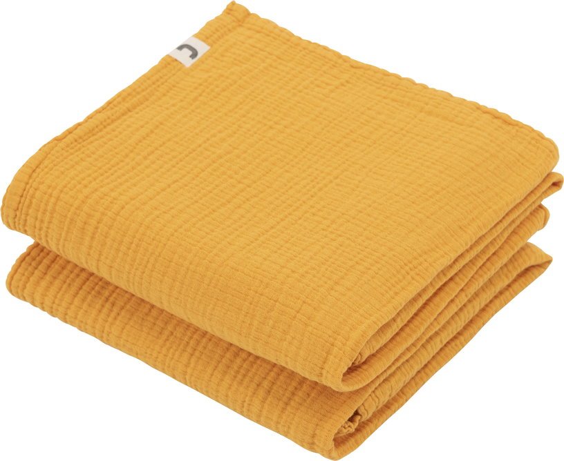 2 Langes en gaze de coton 60 x 60 cm jaune tournesol Les Petits - The Cool Republic - The Cool Republic