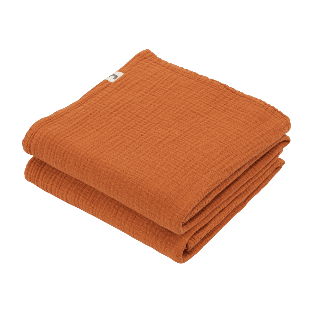 2 Langes en gaze de coton 60 x 60 cm orange abricot Les Petits - The Cool Republic - The Cool Republic