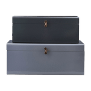 2 Malles de rangement grise et bleue - House Doctor - The Cool Republic