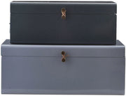 2 Malles de rangement grise et bleue - House Doctor - The Cool Republic