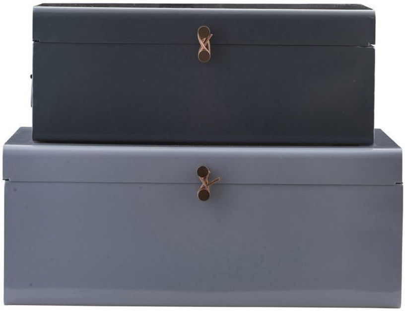 2 Malles de rangement grise et bleue - House Doctor - The Cool Republic