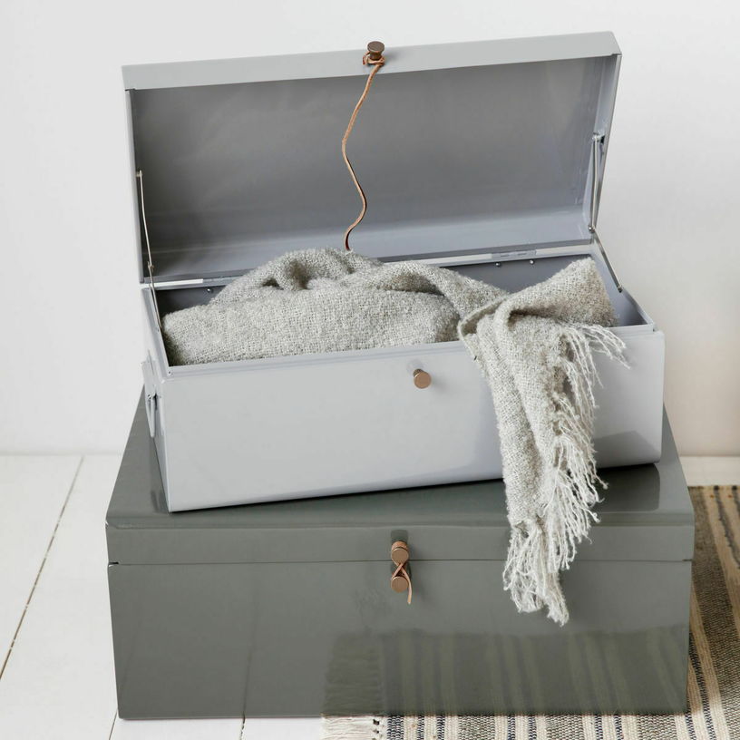 2 Malles de rangement grise et verte - House Doctor - The Cool Republic