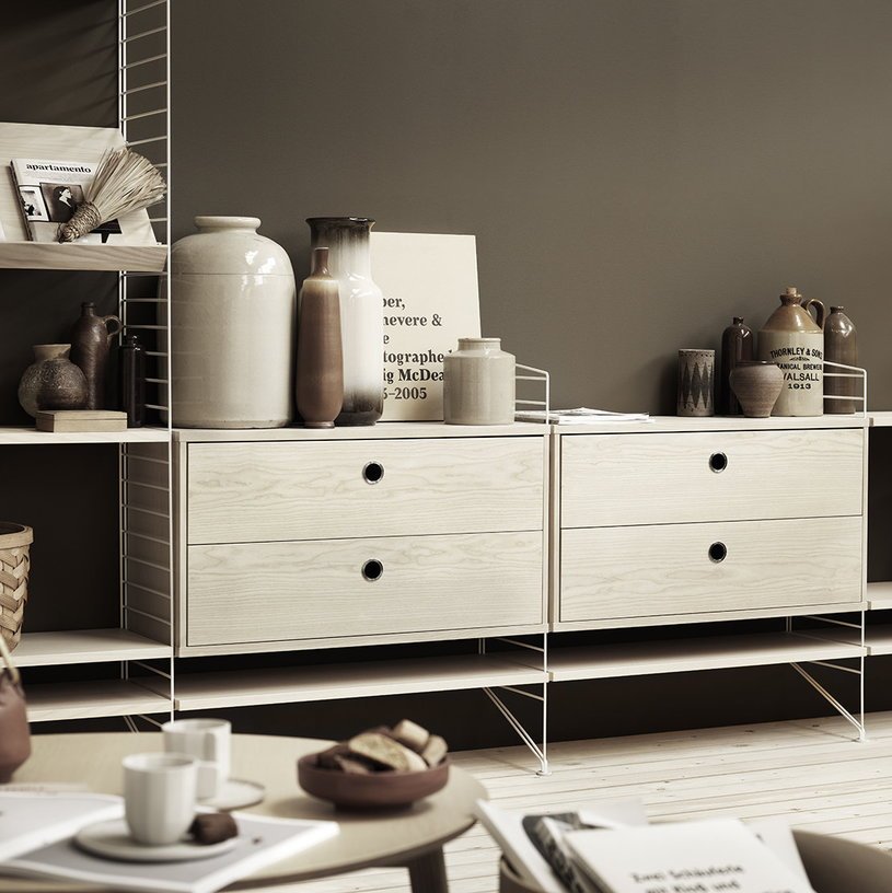 2 Montants blancs à poser 30x115 cm - String furniture - The Cool Republic