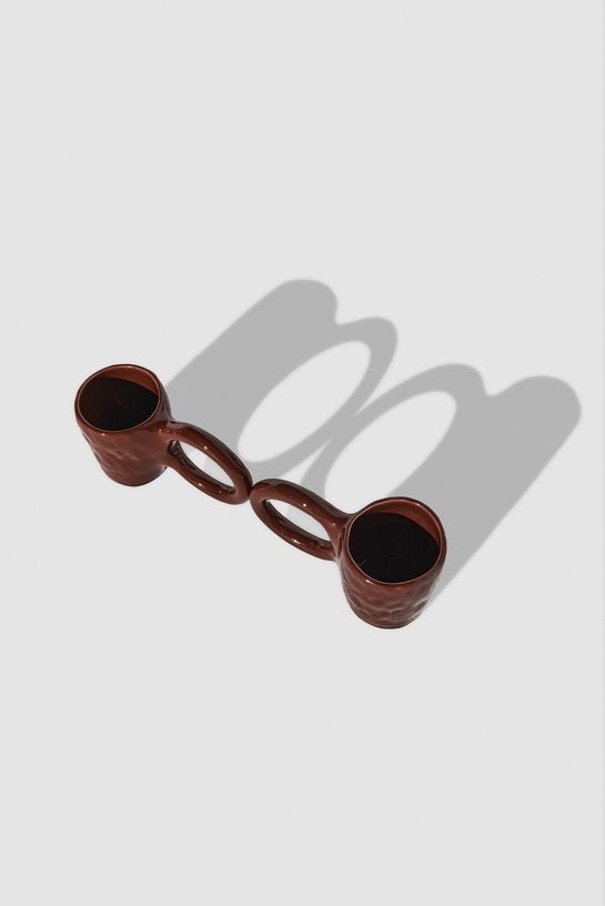 2 mugs à expresso en faïence griotte 6 cm Donut - Petite Friture - The Cool Republic