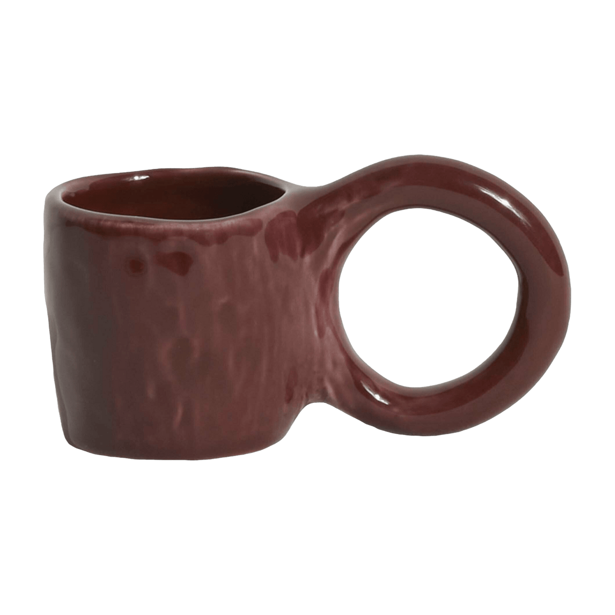 2 mugs à expresso en faïence griotte 6 cm Donut - Petite Friture - The Cool Republic
