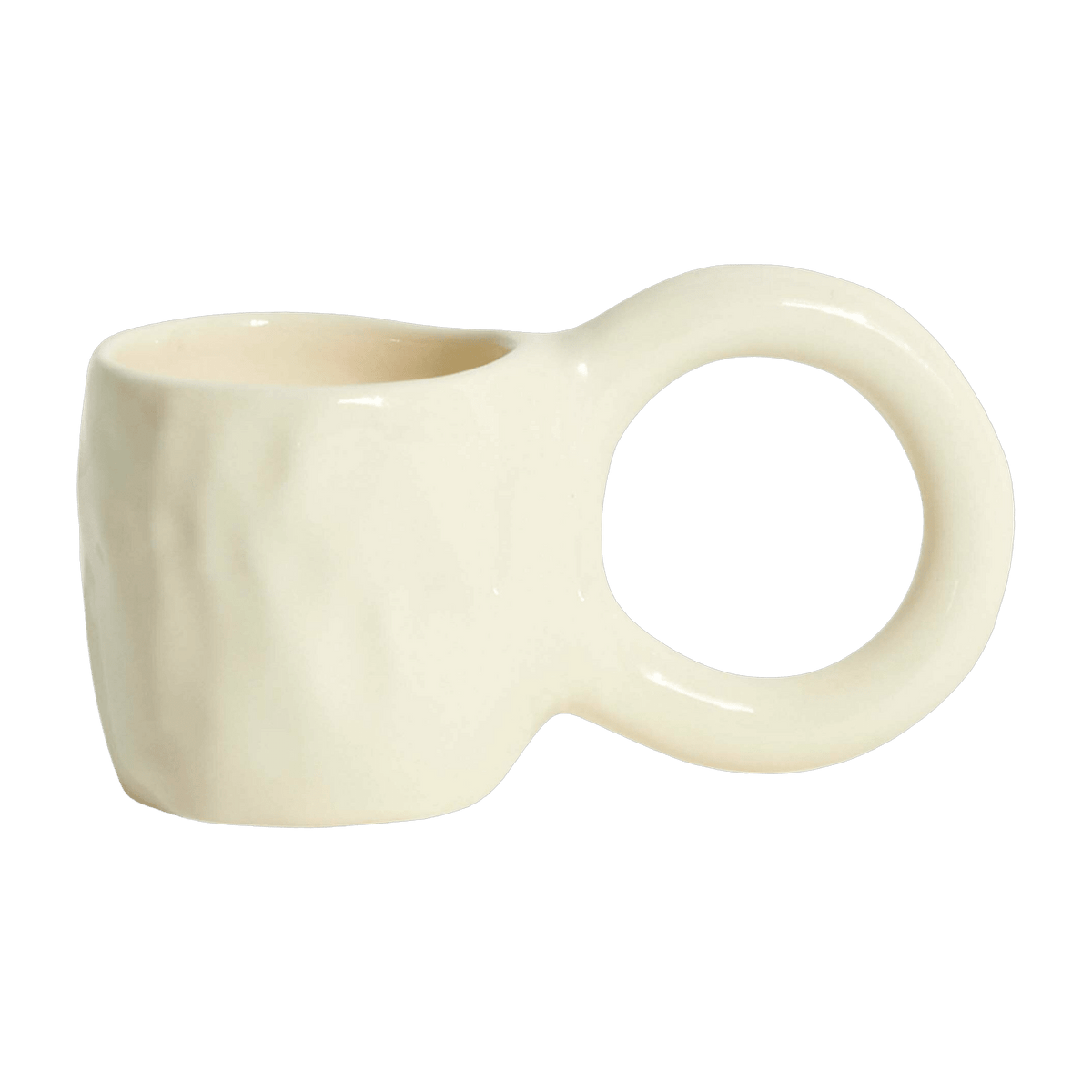 2 mugs à expresso en faïence vanille 6 cm Donut - Petite Friture - The Cool Republic