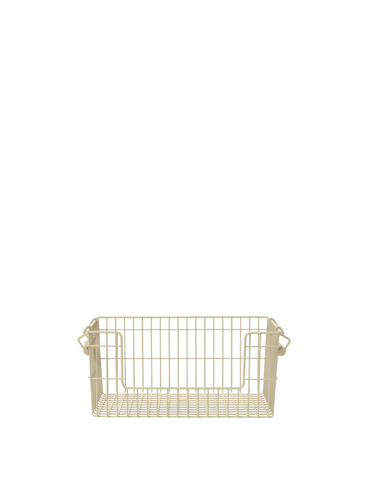 2 Paniers avec ouverture en acier beige 28,7 x 18 x 13 cm Cala - Ferm Living - The Cool Republic