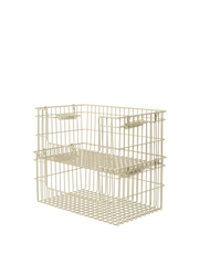 2 Paniers avec ouverture en acier beige 28,7 x 18 x 13 cm Cala - Ferm Living - The Cool Republic