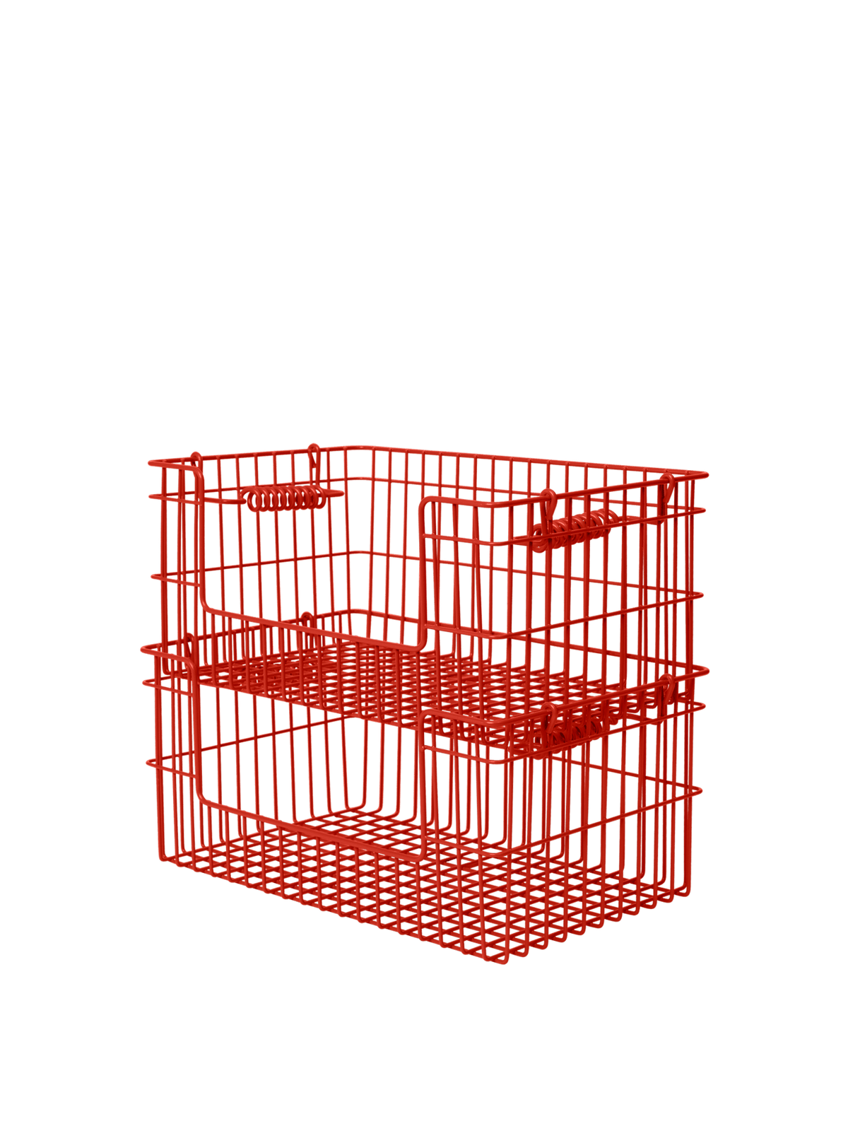 2 Paniers avec ouverture en acier rouge 28,7 x 18 x 13 cm Cala - Ferm Living - The Cool Republic