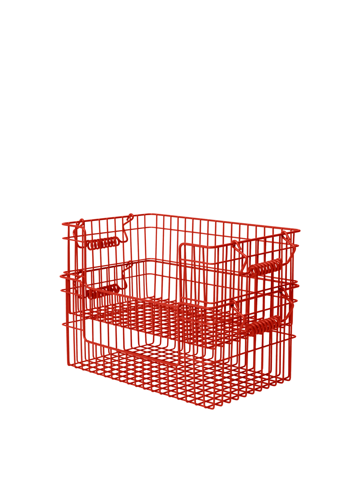 2 Paniers avec ouverture en acier rouge 28,7 x 18 x 13 cm Cala - Ferm Living - The Cool Republic