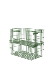2 Paniers avec ouverture en acier vert 28,7 x 18 x 13 cm Cala - Ferm Living - The Cool Republic