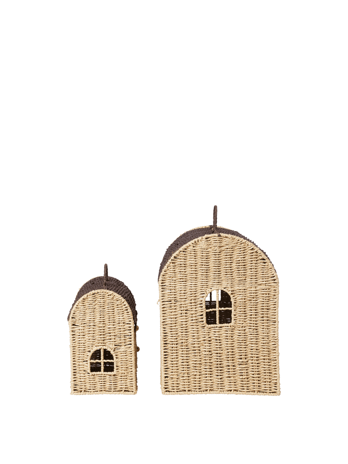 2 House Storage Baskets for Children beige and brown Casu - Ferm Living - The Cool Republic