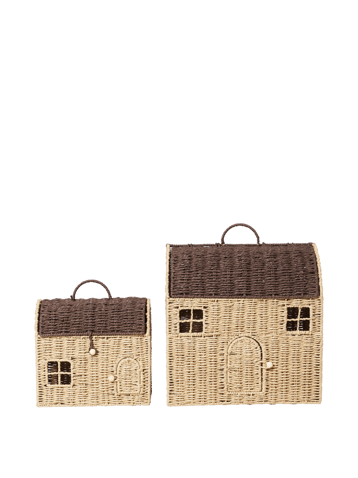 2 Paniers de rangement maison pour enfant beige et marron Casu - Ferm Living - The Cool Republic