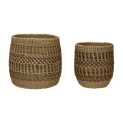 2 Paniers en abaca ocre - Hübsch - The Cool Republic