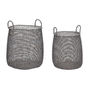2 Paniers en corde de papier bruns Mist - Hübsch - The Cool Republic
