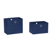 2 Paniers en feutre bleu carré - Hübsch - The Cool Republic
