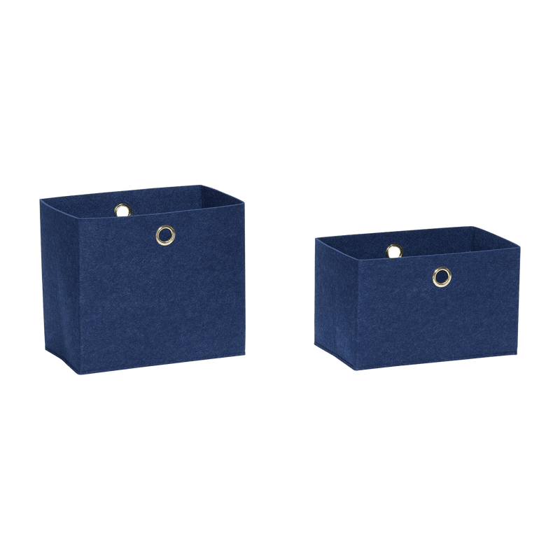 Felt Basket Blue Square S/2 - Hübsch - The Cool Republic