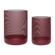 2 Paniers ronds en métal bordeaux - Hübsch - The Cool Republic