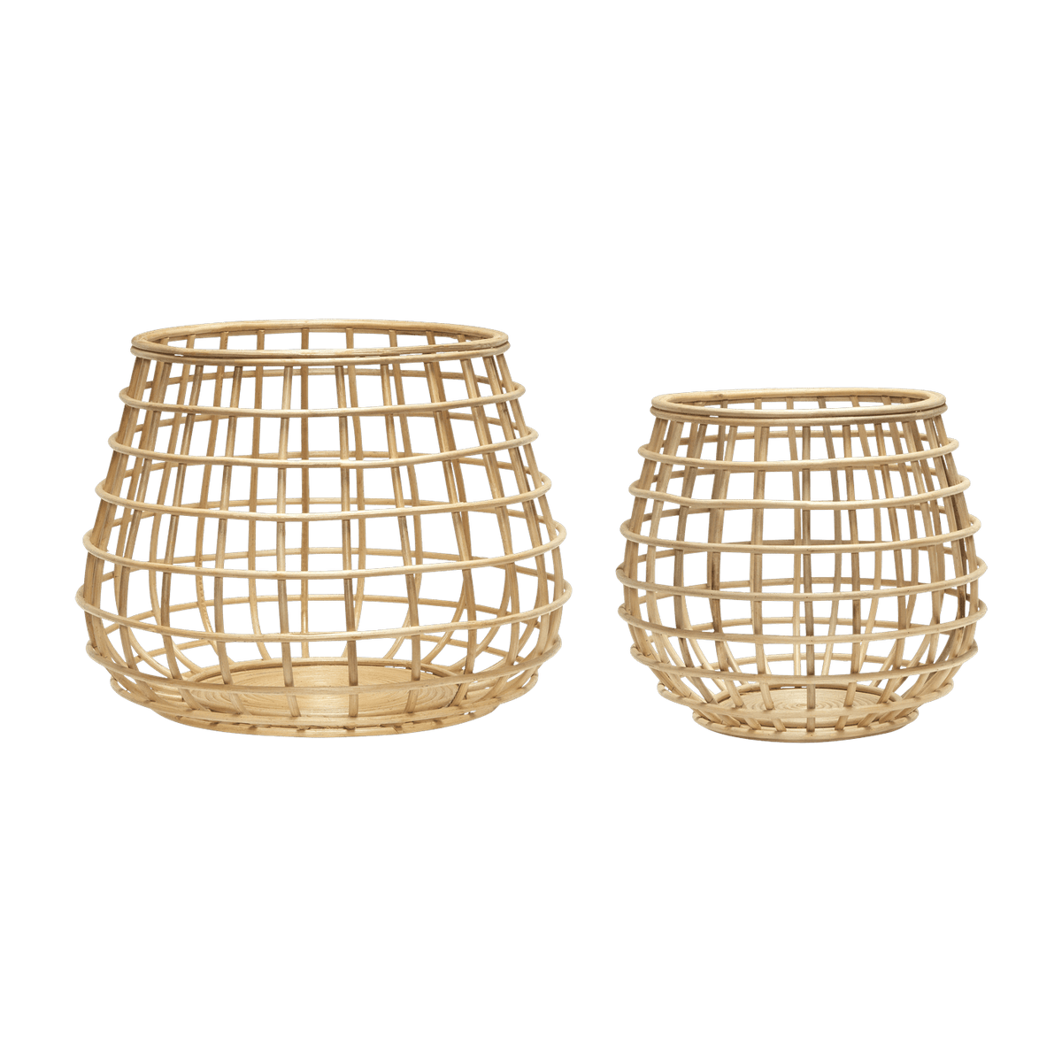 2 Paniers ronds en rotin naturel Energy - Hübsch - The Cool Republic