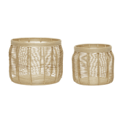 2 Paniers ronds en rotin naturel Luna - Hübsch - The Cool Republic