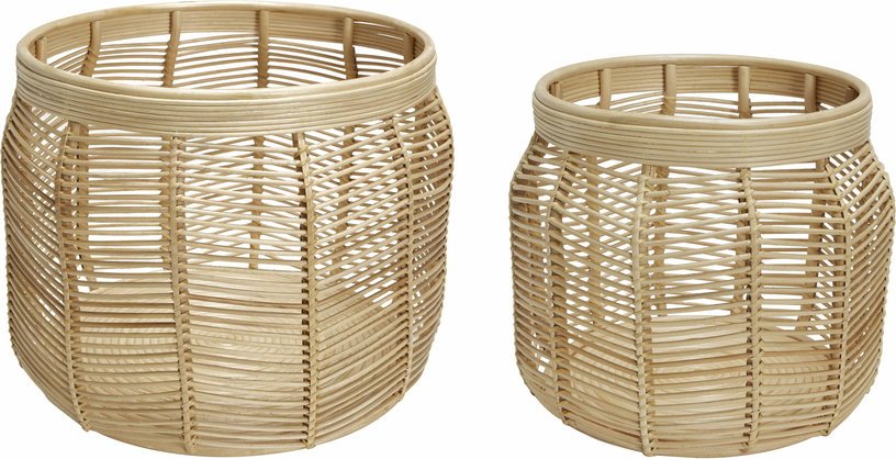 2 Paniers ronds en rotin naturel Luna - Hübsch - The Cool Republic