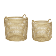 2 Paniers tressés en rotin avec anse - The Cool Republic